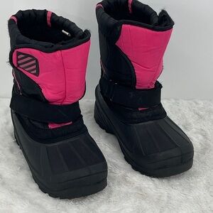 SINTETICO Kids SIZE 2 ' Black and Pink Winter Boots